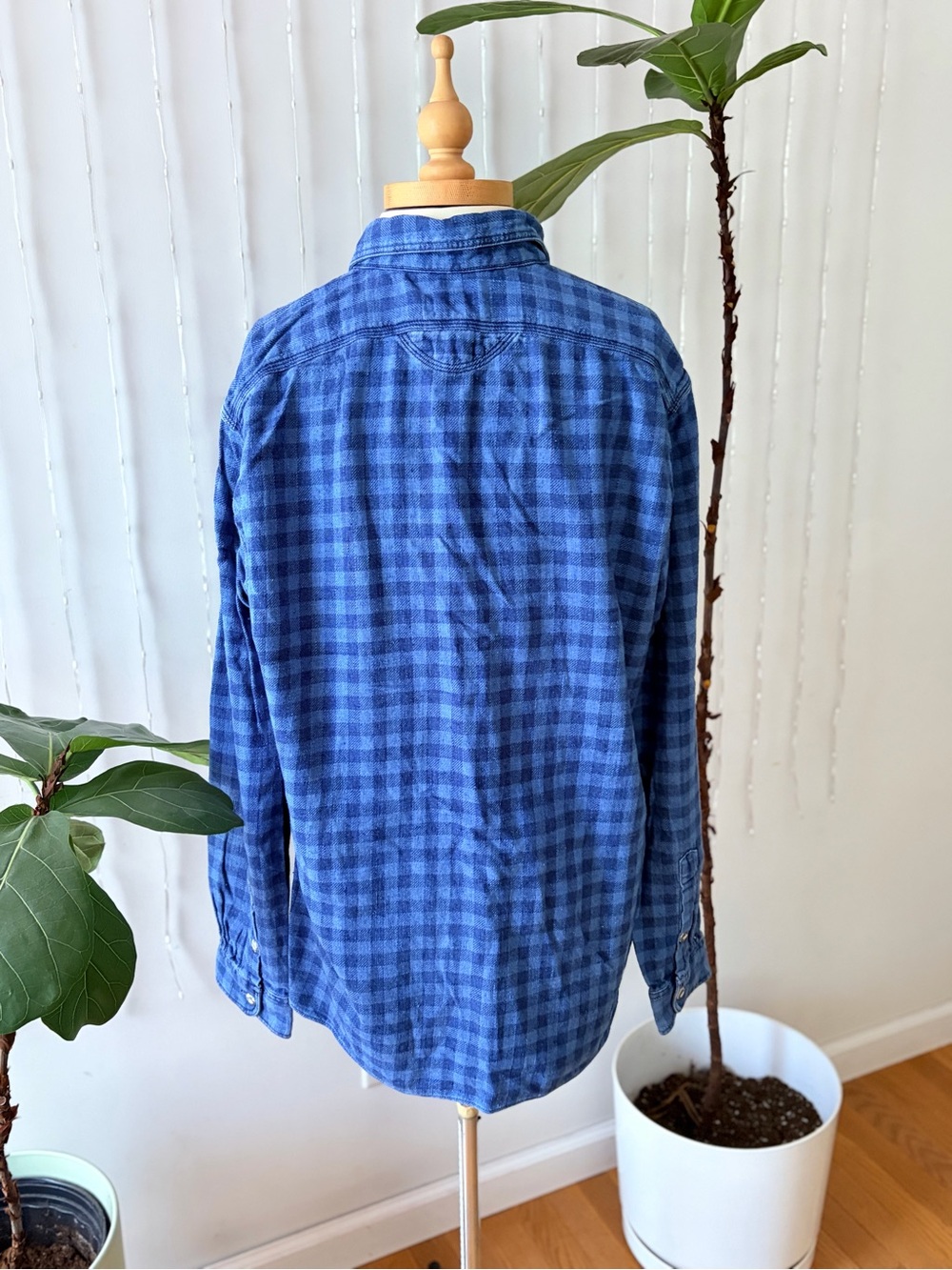 Polo Ralph Lauren Blue Plaid Button Down | Oversized Women’s L | 100% Cotton - Picture 3 of 10